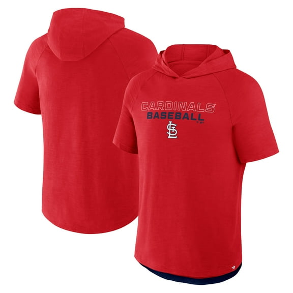 Men's Fanatics Red St. Louis Cardinals Clubhouse Optimal Play Raglan Hoodie T-Shirt