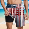 thumbnail image 2 of cllios Men's American Flag Shorts Casual Summer Shorts with Compression Liner Quick Dry Elastic Waist Swim Trunks Vacation Lightweight Beach Shorts with Pockets, 2 of 7