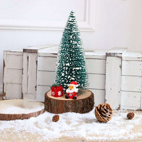 ABPWLY Home Mini Christmas Tree with Snow Flock 8-Inch Small Artificial Tabletop Tree for Home Office Desk Holiday Decoration Christmas Decorations Indoor