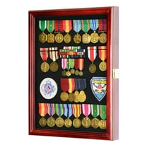 Military Medals, Pins, Patches, Insignia, Ribbons, Flag Display Case Cabinet