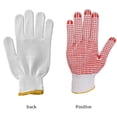 thumbnail image 2 of Guantes, guantes de trabajo antideslizantes de hilo de algodón con puntos de PVC para la construcción de jardinería mecánica de pintor, rojo 12 pares Kearding AF000096-04, 2 of 7