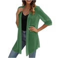thumbnail image 6 of Jsaierl Women Elegant Short Sleeve Chiffon Kimono Cardigan, Loose Open Front Flowy Outerwear, Stylish Sheer Sunscreen Coat for Dating Shopping Summer Daily, 6 of 10