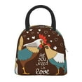 thumbnail image 2 of Haiem Rooster And Chicken Printed Lunch Bag Women, Lunch Box Lunch Bag for Women, Small Leakproof Cute Lunch Tote Large Capacity Reusable Insulated Cooler Lunch Container, 2 of 6