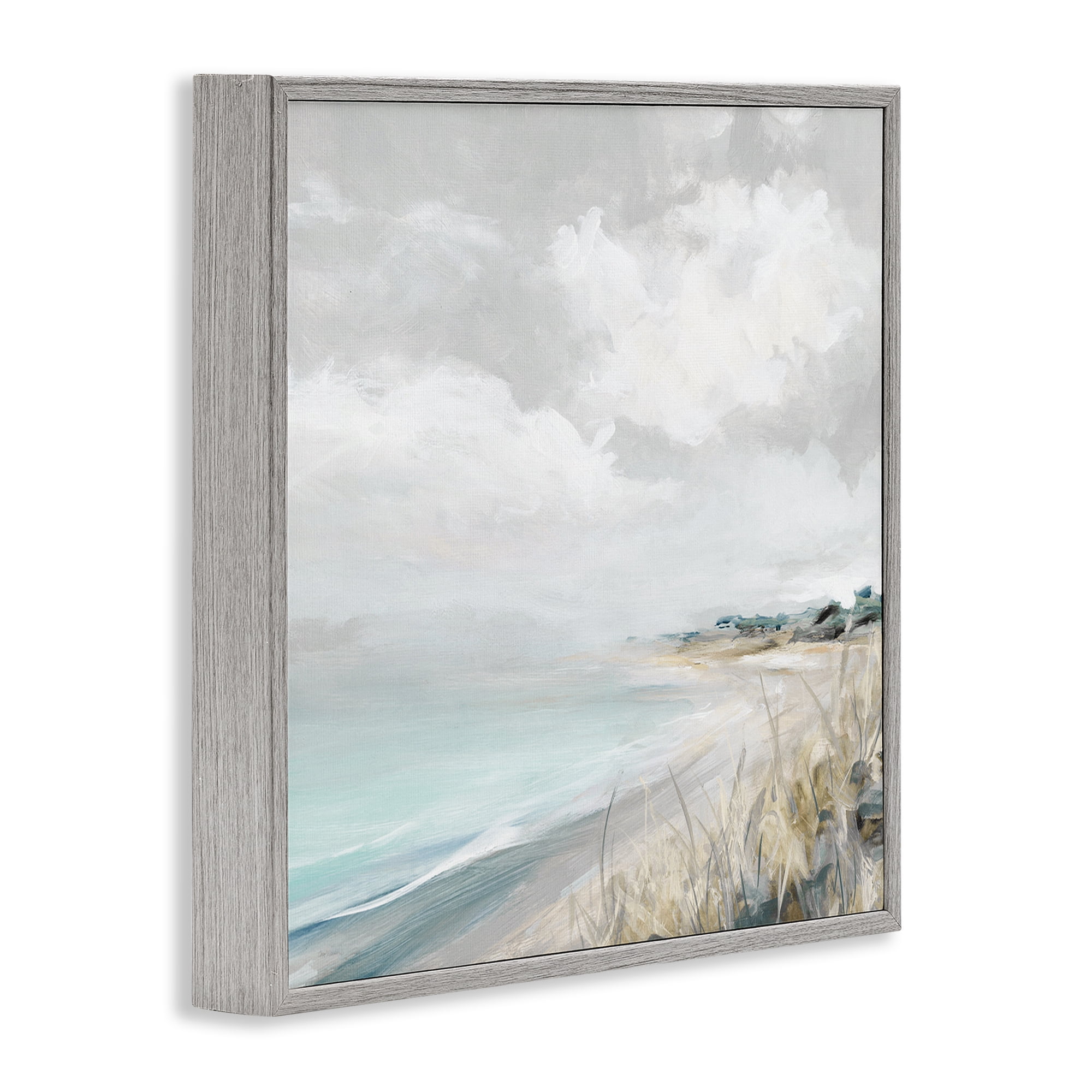 Stupell Industries Coastal Morning By The Dunes Gray Framed Giclee Art, design by Carol Robinson