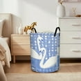 thumbnail image 6 of Abstract Blue Swan MeshPrint Extra Large Foldable Laundry Basket  Stylish  Easy to Use for Bedroom Bathroom  Laundry Room  Oxford Fabric Storage Bin, 6 of 9