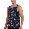 thumbnail image 2 of Fuzoiu Space Dinosaur Print Men's Workout Tank Tops,Sleeveless Gym Shirt Quick Dry,Fitness Bodybuilding T-Shirt,Muscle Athletic Workout Tee-3X-Large, 2 of 7