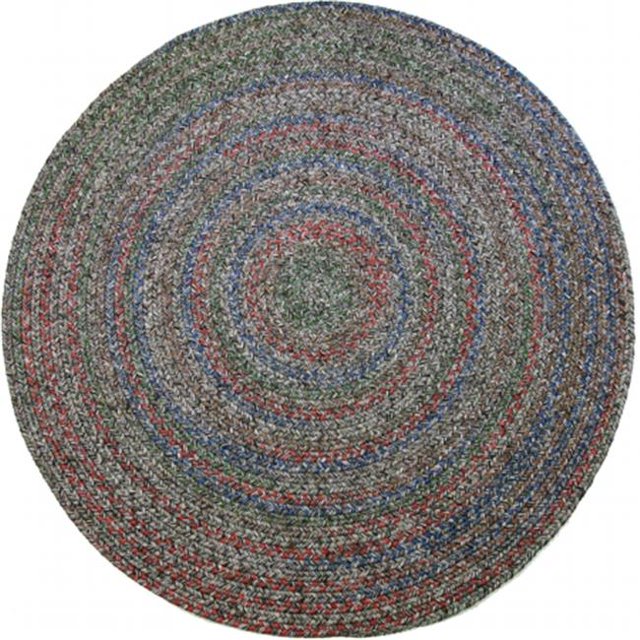 Rhody SO85R072X072 Tapis Sophia 6 Pi Multicolore Tapis Tressé Rond Intérieur-Extérieur&44; Gris Graphite