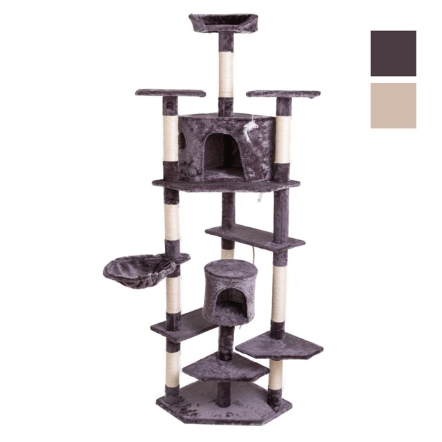 80" Solid Cute Sisal Rope Plush Cat Climb Tree Cat Tower Gray