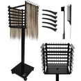 thumbnail image 1 of ORA SHOP - Braiding Hair Rack, Hair Extension Holder, Hair Braiding Tools, Hair Product Organizer, Wooden 3-Sided Rack Stand, Large Capacity (210 pegs), 1 of 6