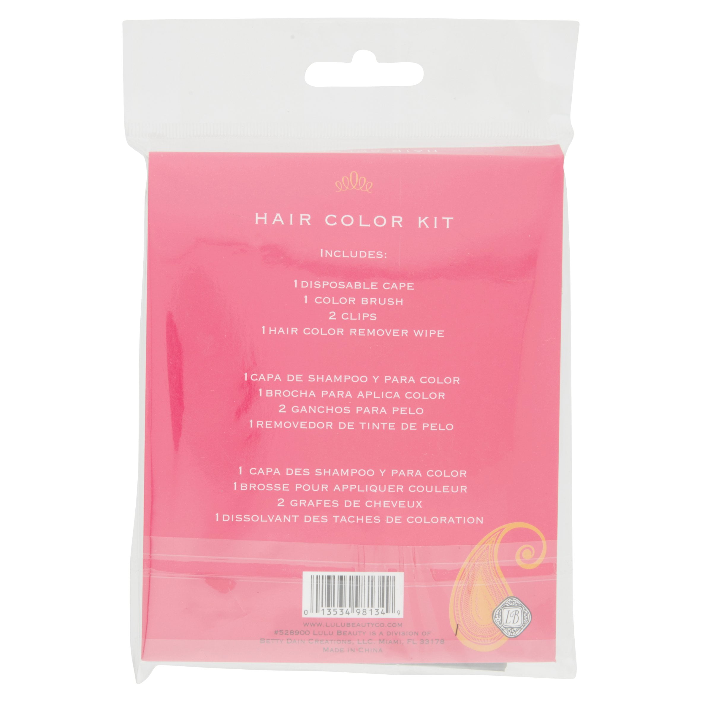 (2 pack) Lulu Beauty All You Need To Color Your Hair at Home Kit, Cape, Clips, Applicator Brush, Wipes