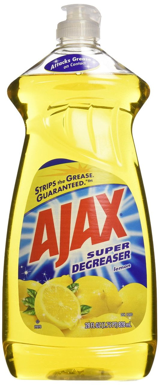 9 PACKS Ajax Dishwashing Liquid, Super Degreaser, Lemon, 28 Ounce