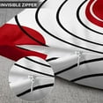 thumbnail image 3 of Boho Set of 4 Throw Pillow Covers Mid Century Bohemian Red Black Abstract Geometric Decorative Pillow Cases Home Decor Standard Square 18x18 Inches Pillowcases, 3 of 6