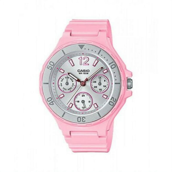 Casio LRW250H-4A2 Ladies PINK/SILVER Watch 100M Day/Date Rotating Bezel