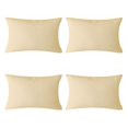 thumbnail image 1 of Deconovo Fundas de cojines decorativas - Juego of 4 Soft Linen Cushion Covers, Machine Washable Pillowcases for Sofa, Pale Banana, 12x20 Inch, 1 of 7
