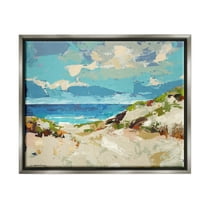 Abstract Beach Sky Landscape Landscape Painting Luster Gray Framed Art Print Wall Art