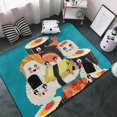 thumbnail image 3 of Shaggy Area Rug, I Love Sushi Rugs for Living Room Bedroom Non Slip Door Mat Indoor Carpet Machine Washable Nursery Home Decor Floor Mats for Entryway 60x39in, 3 of 5