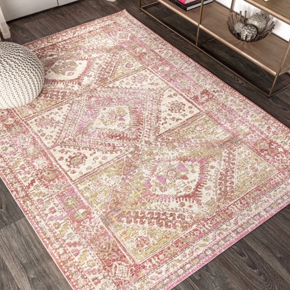 JONATHAN Y MODERN PERSIAN 5 x 8 Area Rug, Darija Ornate Geometric Medallion - Pink, MDP308B-5