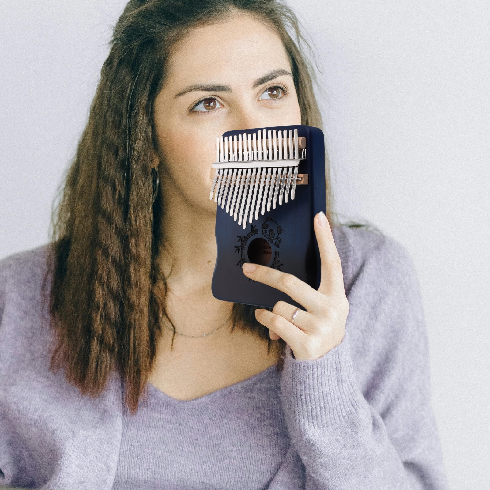 WEUVEB 17-Key Kalimba Thumb Piano Multi-Color Metal Portable Musical Instrument for Beginners and Music