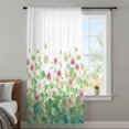 thumbnail image 3 of St Patrick's Day Sheer Curtains 108" Extra Long, Spring Shamrock Floral Botanical Watercolor Light Filering Curtains, Privacy Drapes Simi Floor to Veiling Curtain for Living Room Window Treatment, 3 of 9