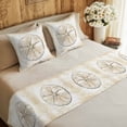 Bed Runner for Queen Size Bed, Sand Dollar Coastal 3 Pcs Bedding Runner ...
