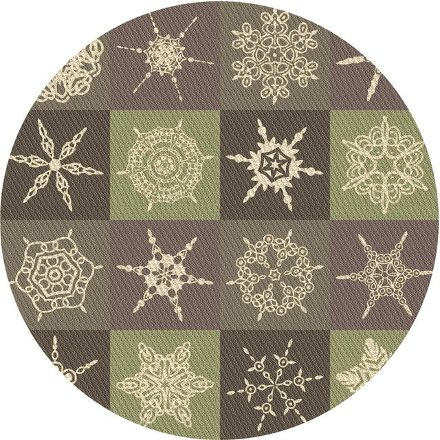 Ahgly Company Tapis Rond Lavable en Machine Intérieur Transitionnel Marron Café, 3 Pieds Rond