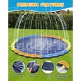 thumbnail image 5 of Splash Pad for Kids and Dogs, 110'' Non-Slip Sprinkler Mat 0.5mm Thickened Durable and Foldable Large Pool Summer Fun Outdoor Toys for Dogs and Toddlers Age, 5 of 8