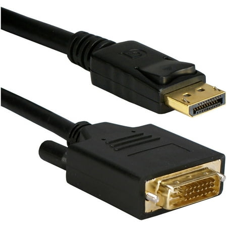 Qvs Vga Video - QVS DPDVI-10 DisplayPort to DVI Digital Video Cable with Latches, 10'