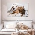 thumbnail image 2 of Elephant Stock Cozy Dog And Cat Wall Art - Horizontal Canvas Wall Art - Living Room Wall Decor - Animal Canvas - Gray And Beige Decor - 48" x 32", 2 of 8