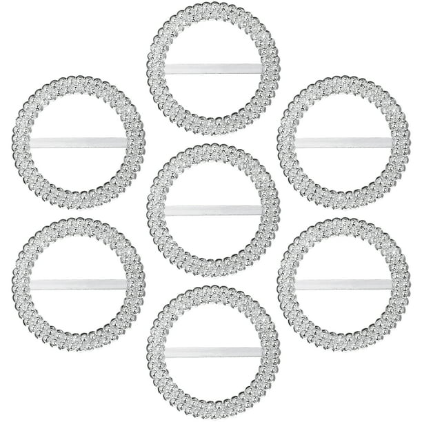 FELTECHELECTR 50 hebillas de cinta con diamantes para silla, decorativas, de plástico, para bodas, galas, fiestas y eventos formales.