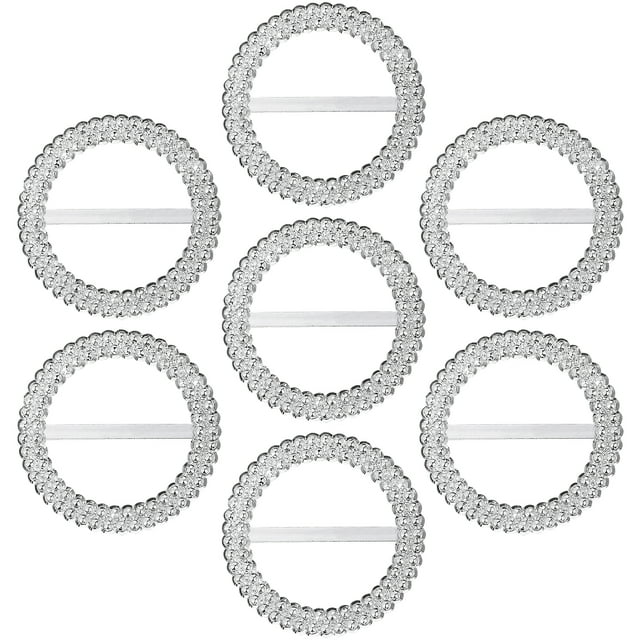 GOOHOCHY Hebilla redonda para marco de silla, 50 unidades, con decoración de diamantes, de plástico galvanizado, deslizador de cinta para cintura (interior 50 mm, exterior 68 mm)