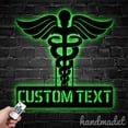 thumbnail image 4 of Handmadetneonsign Custom The Caduceus Metal Wall Art LED Light - Personalized The Caduceus Home, 4 of 5