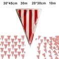 thumbnail image 4 of 20-48 Pcs 10/30M Drapeaux Suspendus Rayés Rouges et Blancs Bannière Cirque Carnaval Décoration de Fête Murale Triangle Jardin Décoration Maison 30*45cm 48 Drapeaux 30M, 4 of 5
