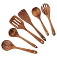 thumbnail image 1 of Precio sorpresa!Juego de utensilios de cocina de teca natural - Cuchara de cocina de agarre cómodo, cuchara de madera para cocinar - Juego de utensilios de madera para cocinar, utensilios de cocina, 1 of 7