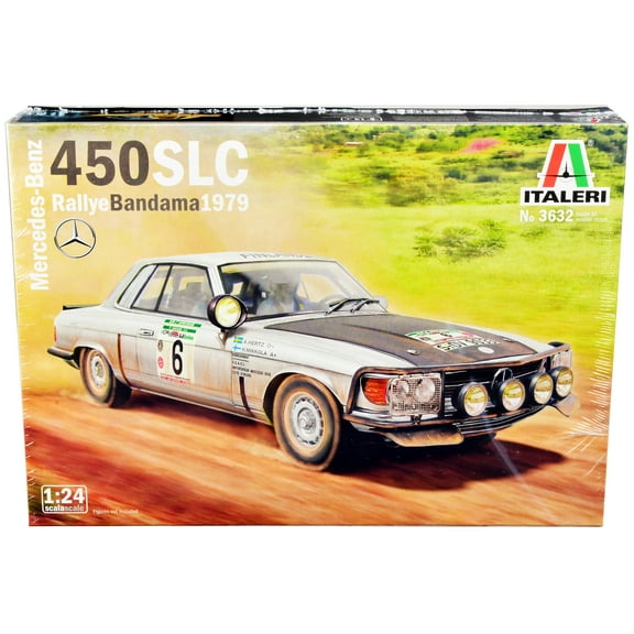 Skill 3 Model Kit Mercedes-Benz 450 SLC Winner "Rallye Bandama Ivory Coast" (1979) 1/24 Scale Model by Italeri