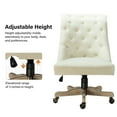 thumbnail image 5 of Armless Office Chair Adjustable Upholstered Swivel Task Vanity Chair with Wheels, Ivory, 5 of 12