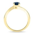 thumbnail image 3 of SZUL Women's Round Shaped Solitaire Sapphire Wave Ring in 10K Yellow Gold, 3 of 5