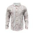 thumbnail image 3 of Mens Corduroy-Shirts with Pocket Long Sleeve Button-Down Collar Tshirts Shirt Trendy Stripe Printed Slim Vintage Cowboys Going-Out Tops, 3 of 7