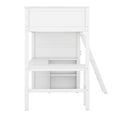 thumbnail image 5 of Multifunctional High Loft Bed with Under-bed Desk, Shelves and Wardrobe, Sturdy Wooden Loftbed Frame with Ladder & Safety Guardrail for Teens Bedroom, Space Saving Design, 5 of 9