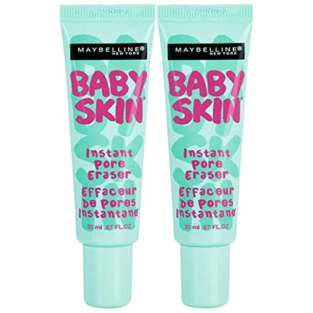 Maybelline New York - Primer limpiador instantáneo de poros Maybelline Baby Skin, transparente, 2 unidades