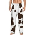 thumbnail image 2 of Lsque Brown Cow Print Men's Pajama Pants, Lounge Pant - Comfortable Home Wear,Elastic Waistband, Stylish Design-X-Large, 2 of 9