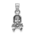 thumbnail image 3 of 14K White Gold Charm Pendant Men'S Skull & Cross Bones, 3 of 4