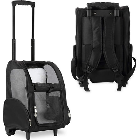 KOPEKS Pet Dog Travel Carrier Backpack Deluxe with Wheels Approved by Most Airlines -