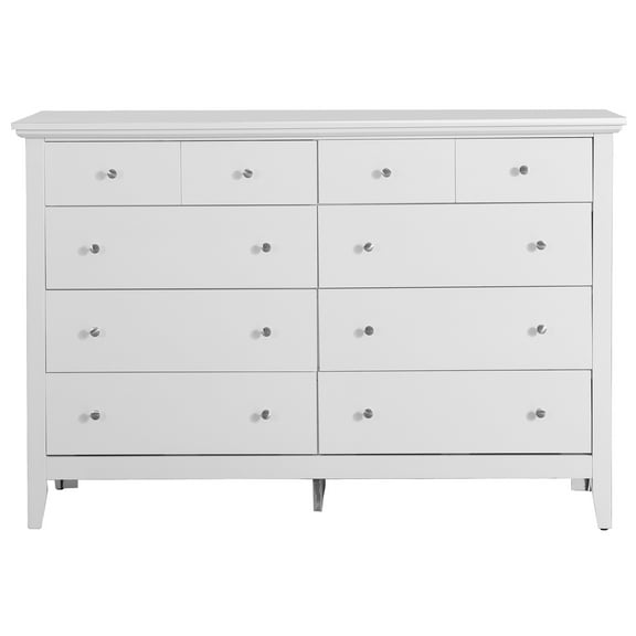 Asian White Double Dresser - 39" Wide Bedroom Storage - StylishFunctional Dresser