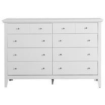 Asian White Double Dresser - 39" Wide Bedroom Storage - StylishFunctional Dresser