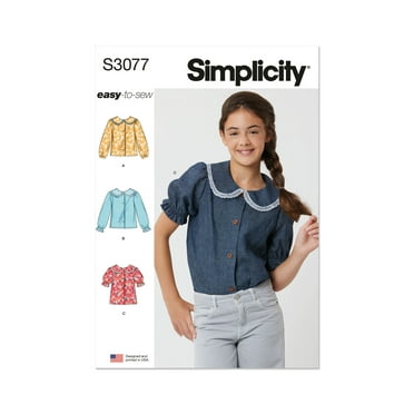 Simplicity Sewing Pattern 3077 - Girls' Tops, Size: A (7-14)
