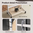 thumbnail image 2 of FITUEYES Rolling TV Stand with Wheels for 40-85 inch TVs, Height Adjustable Mobile TV Stand TV cart with Wooden Large Storage,White, 2 of 7