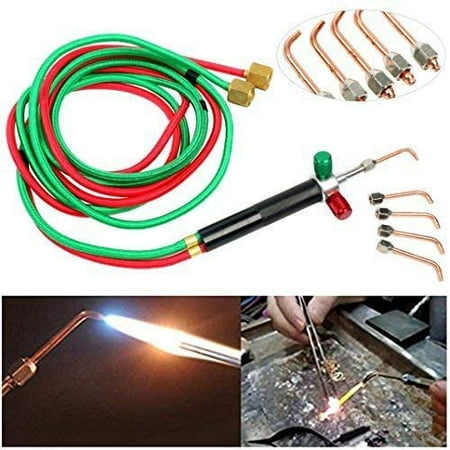 

DEELLEEO Jewelry Micro Mini Gas Small Torch Welding Soldering Gun Soldering Torches Soldering kit with 5 Weld tips for Oxygen Cylinders Hoses - Acetylene for Jewelers