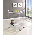 thumbnail image 2 of Jefferson 2-tier Glass Shelf Acrylic Bar Cart Chrome, 2 of 7