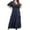 Blue, variant on ZVNAΖH Women's Casual Dress Summer Long Maxi Dresses Plus Size Dot Print Short Sleeve V Neck Maxi Dress