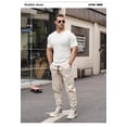 thumbnail image 5 of Ambiloof Men's slim fit muscle skinny V-neck casual t-shirt short sleeve muscle henley t-shirt fashionable business topsWhite/XL, 5 of 6